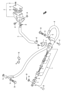 GS500 Задний тормозной цилиндр