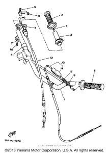 YZ80B Руль -тросы