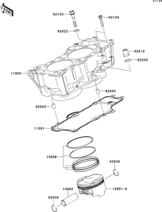 EX650 Цилиндр и поршни