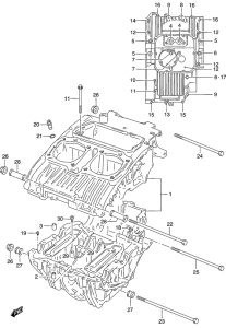 GS500 Картер двигателя