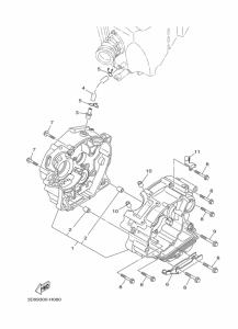 YBR125ED Картер двигателя