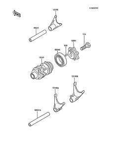  Валы и вилки переключения передач