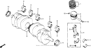 CB650 Коленчатый вал и поршни