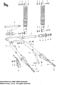 KE250 Swing arm / shock absorbers
