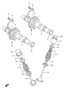 GS500 Распределительный вал-клапаны