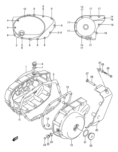 VL800 Crankcase cover ass`y  (v