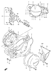 RMX250 Crankcase cover  /  water pump