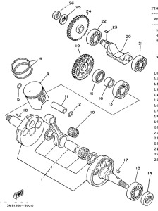  Коленчатый вал и поршни