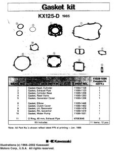 KX125 Комплект прокладок