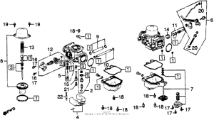 GL1100I Carb. component parts 1