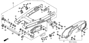 XRV650 Rear fork / chain case