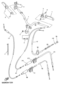 YN50R Steering handle. cable