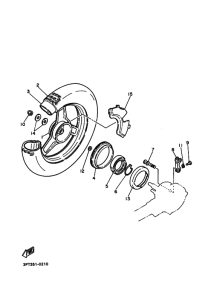 PW50 Rear wheel complete assy