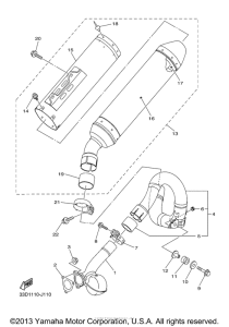 YZ450FAL Выхлопная система