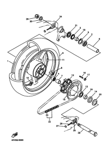 YZF-R1 Rear wheel complete assy