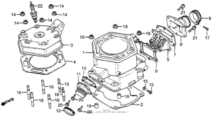 CR250R Cylinder head + cylinder + reed valve 81-82