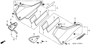 CB900F Боковая крышка