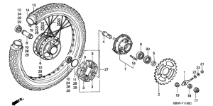 C90 Rear wheel complete assy