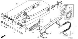 VTR250 Swingarm / chain case