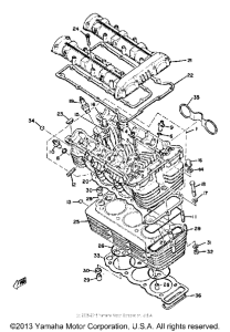 XS850LH Цилиндр и головка цилиндра