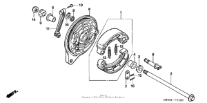 VT600C Задний тормоз