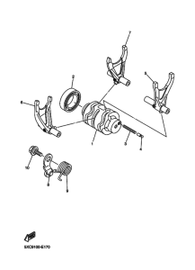 YZ250F Shift cam & fork