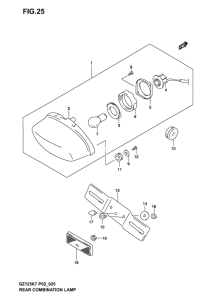 GZ125 Задний комбинированный сигнал