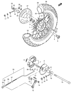 JR50 Rear wheel complete assy