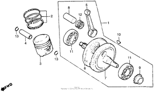 CB125S Коленчатый вал и поршни