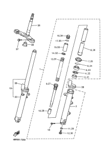 XJ600S Передняя вилка