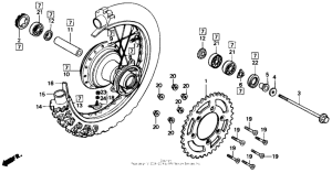 CR500R Rear wheel 84-86