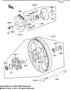 KZ1100 Rear wheel / hub / chain