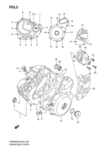DR650 Crankcase cover ass`y  (v