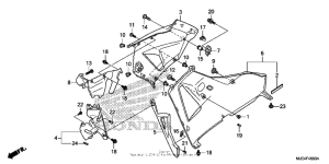 CBR600RR (ABS) Middle cowl + lower cowl (r.)