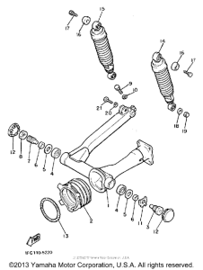 XJ700NC Swing arm-rear shocks