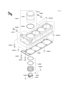 ZX1100 Цилиндр и поршни