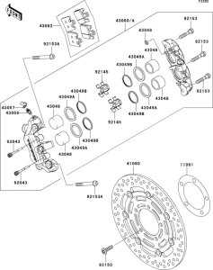 ZX600 Передний тормоз