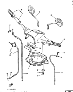 T80 Steering handle. cable