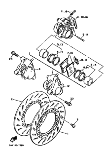 FZ600 FZ600U Передний суппорт