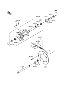 KLX250 Заднее колесо и цепь