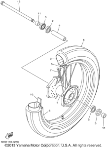 XVS1100APC Переднее колесо