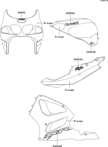 ZX750 Decals(orange)(zx750-p8)