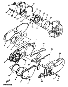 YP125E Crankcase cover ass`y  (v