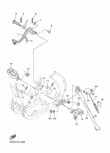 WR450F Support & repose pied