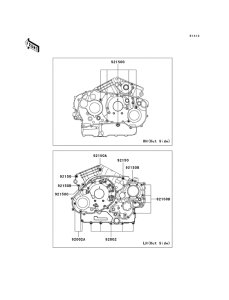 VN1500 Болты крепления картера