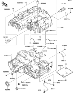 ZX1000 Картер двигателя