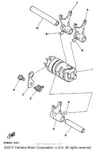 YZ80D Shift cam - fork
