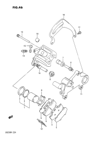 DR250 Задний суппорт