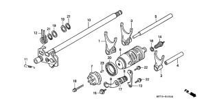 NR750 Shift drum / shift fork
