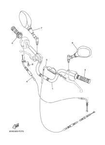 YBR125ESD Steering handle & cable